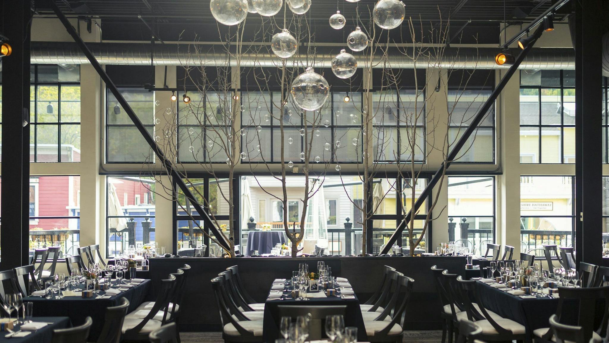 The interior of an upscale restaurant in Park City, Utah.